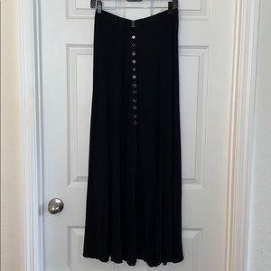 maxi skirt with open front slit